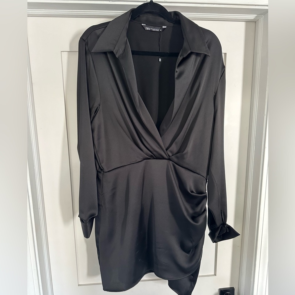 Zara Black Blazer-Style Sheath Dress